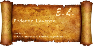 Endersz Levente névjegykártya